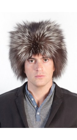 Fuchsfellhut silber mit Kappe in russischem Stil